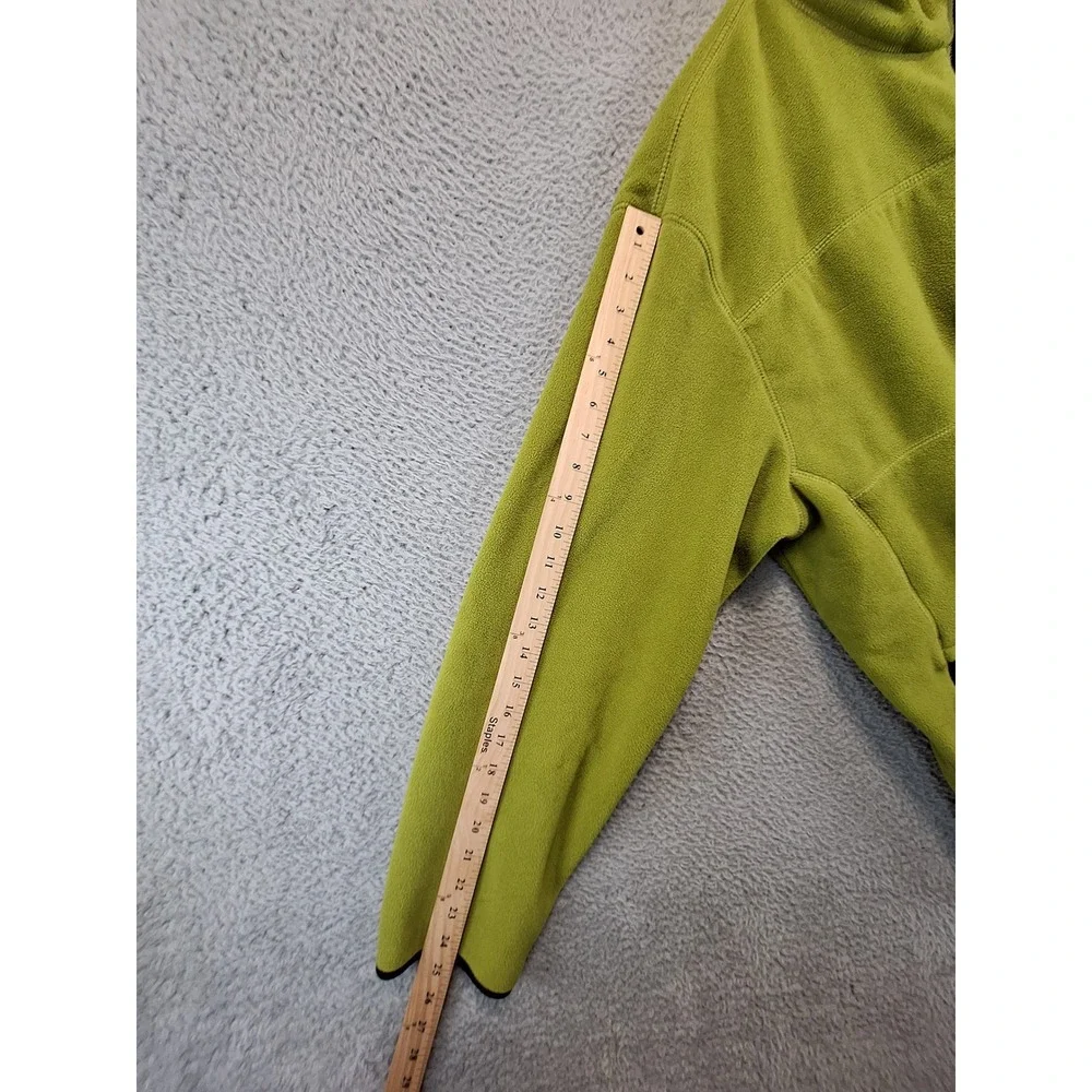 GH Bass Mens 2XL Fleece Jacket Full‎ Zip Lime Green Mock Neck Outdoor Casual